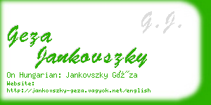 geza jankovszky business card